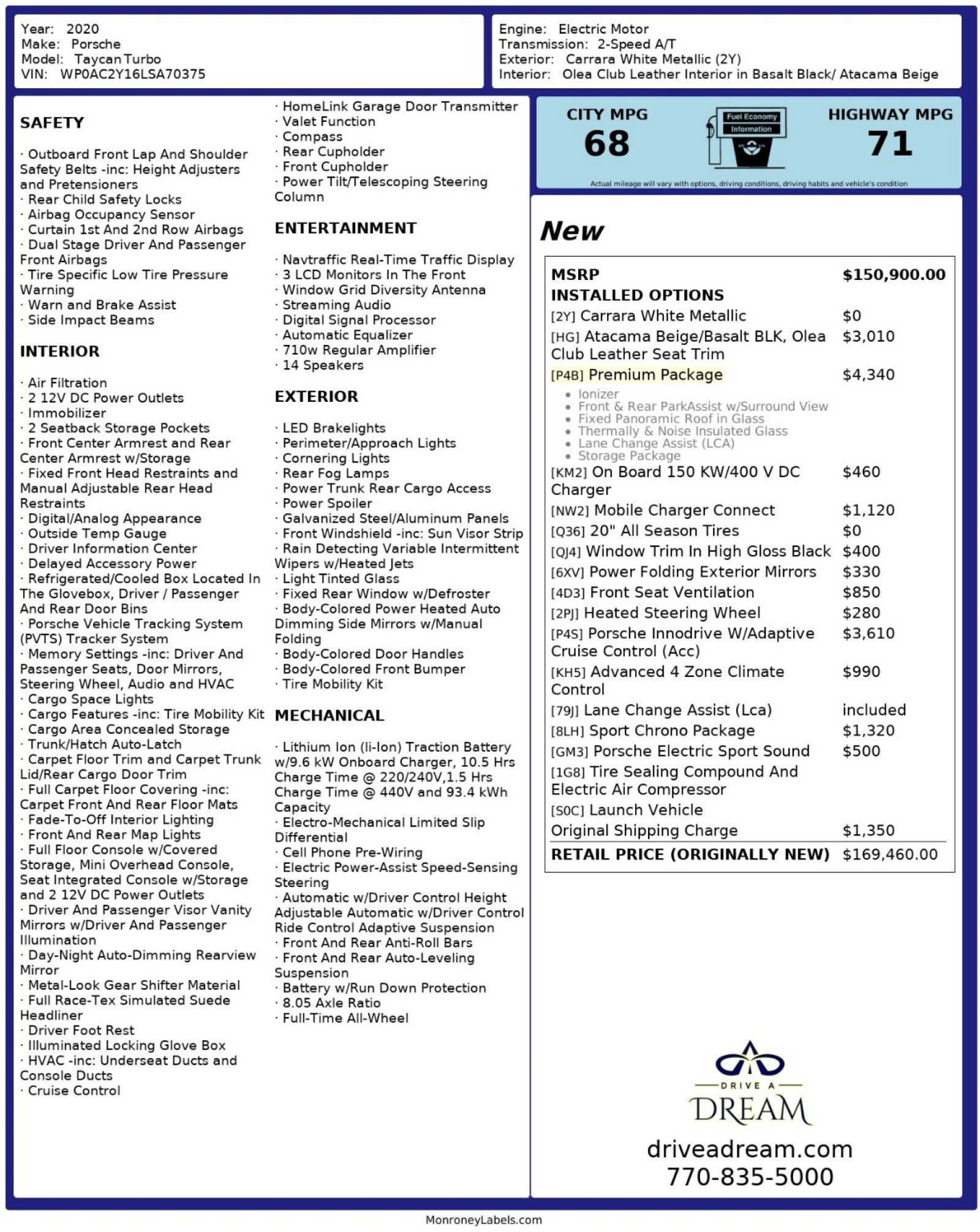 Used 2020 Porsche Taycan Turbo w/ Premium Package image 56