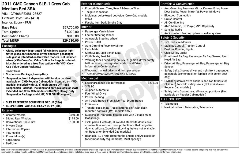 Certified 2011 GMC Canyon SLE AWD/4WD image 5