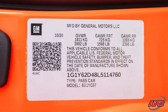 Used 2020 Chevrolet Corvette Stingray Coupe w/ 1LT RWD image 83