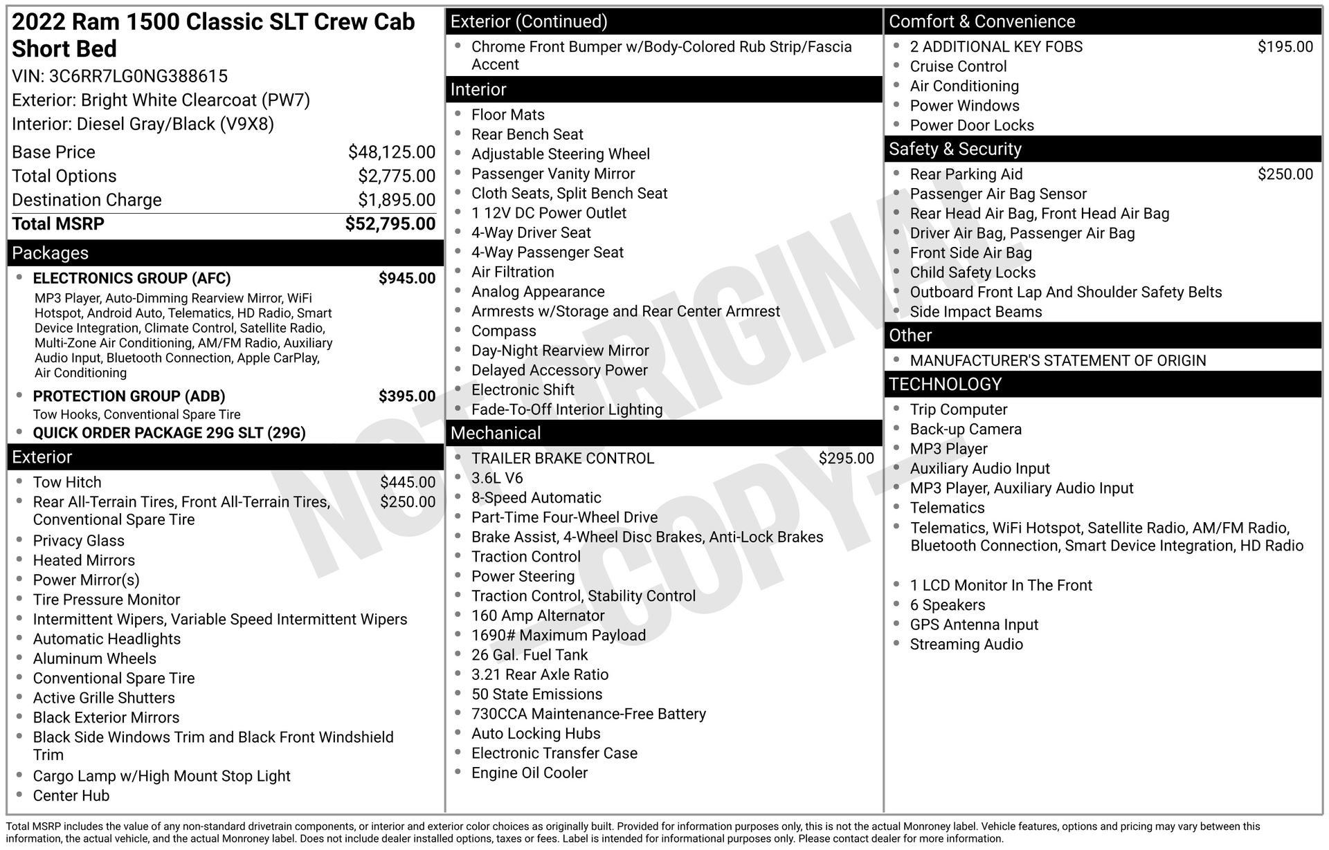 Used 2022 RAM 1500 Classic SLT w/ Electronics Group AWD/4WD image 3