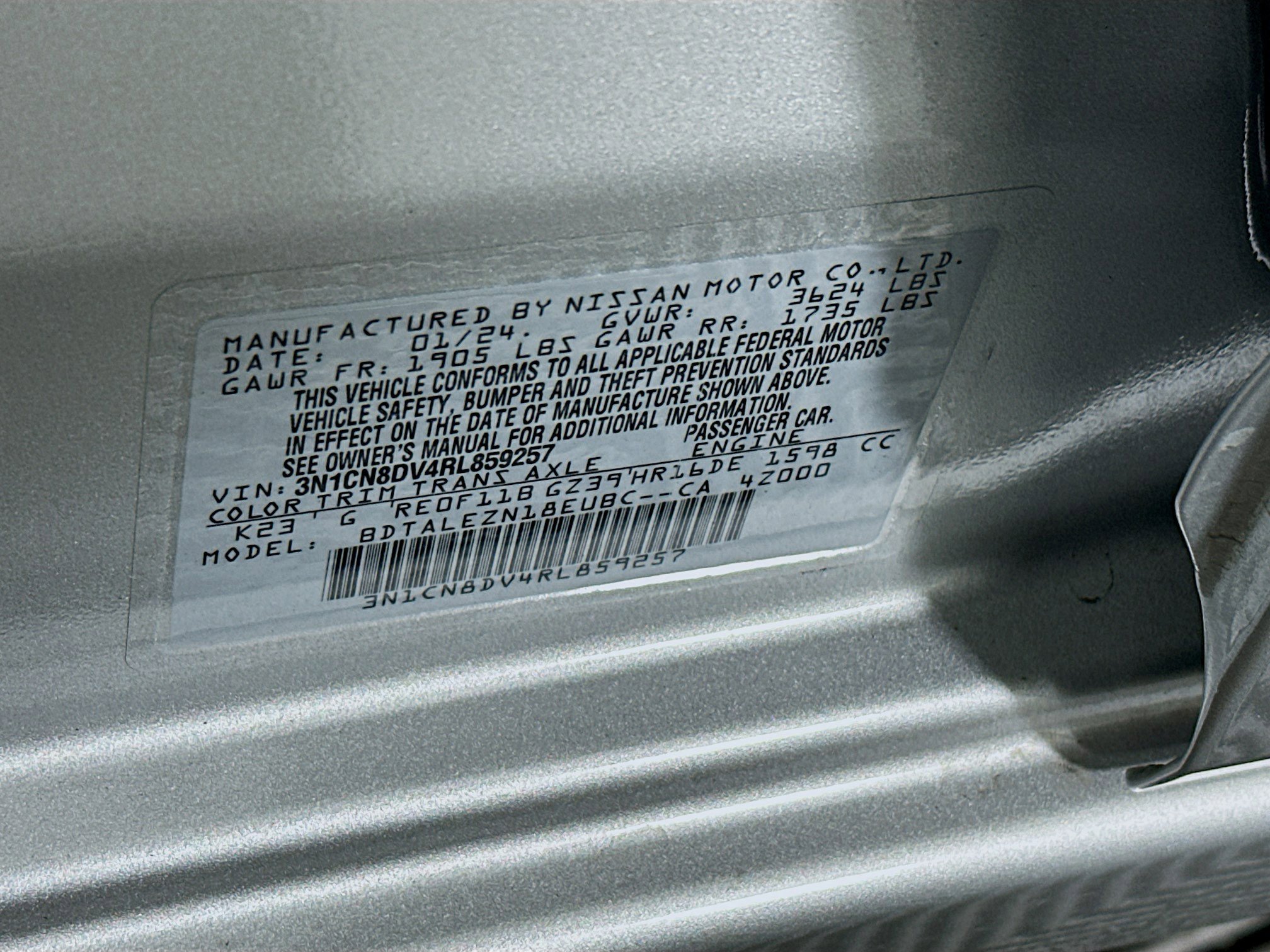 Used 2024 Nissan Versa S w/ S Plus Package image 12