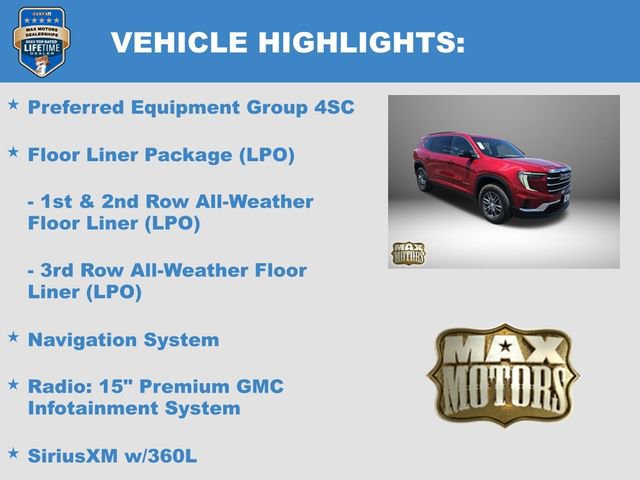 New 2025 GMC Acadia Elevation w/ LPO, Floor Liner Package image 5