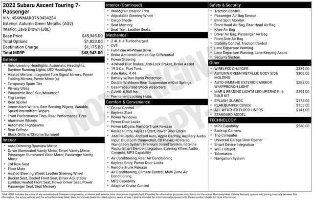 Used 2022 Subaru Ascent Touring AWD/4WD image 27