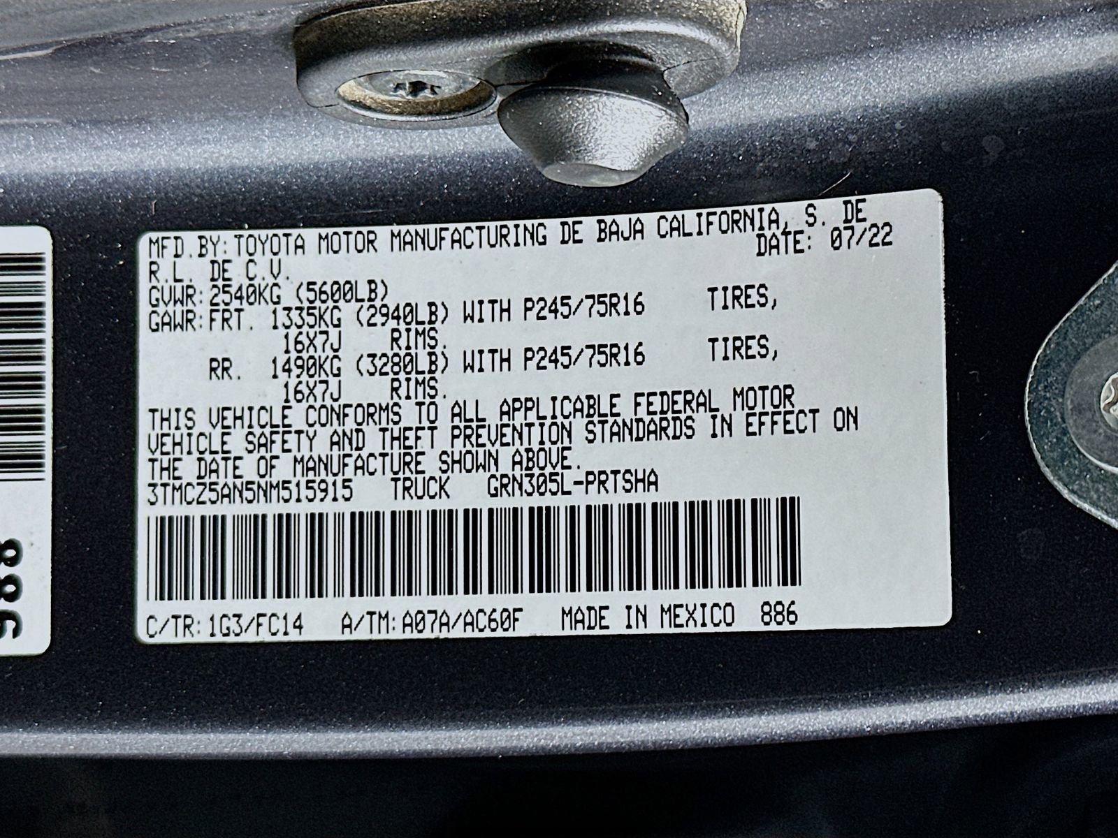 Certified 2022 Toyota Tacoma SR5 w/ Technology Package image 30