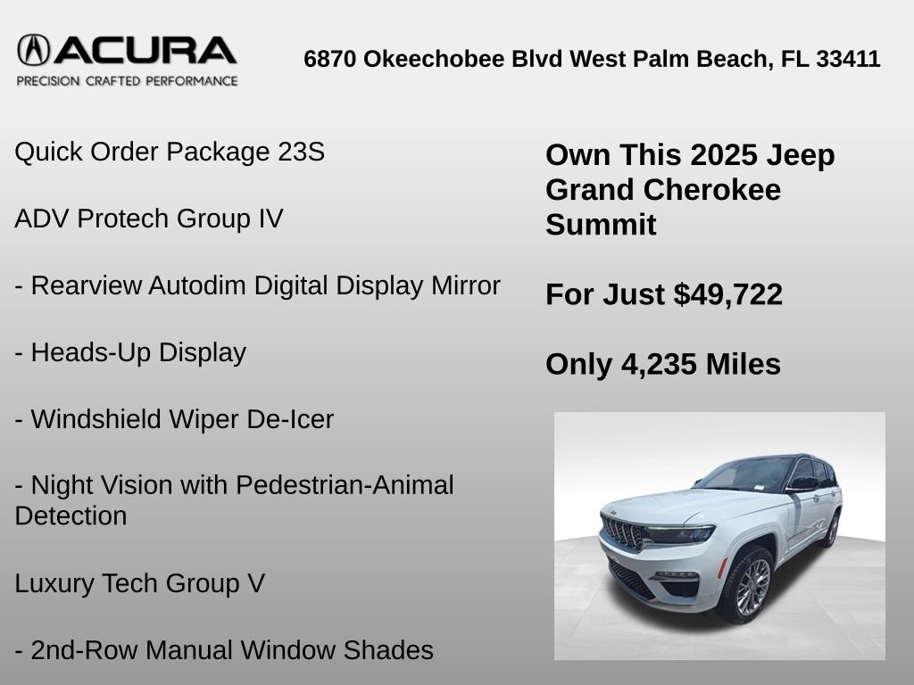 Used 2025 Jeep Grand Cherokee Summit w/ Adv Protech Group IV AWD/4WD image 6