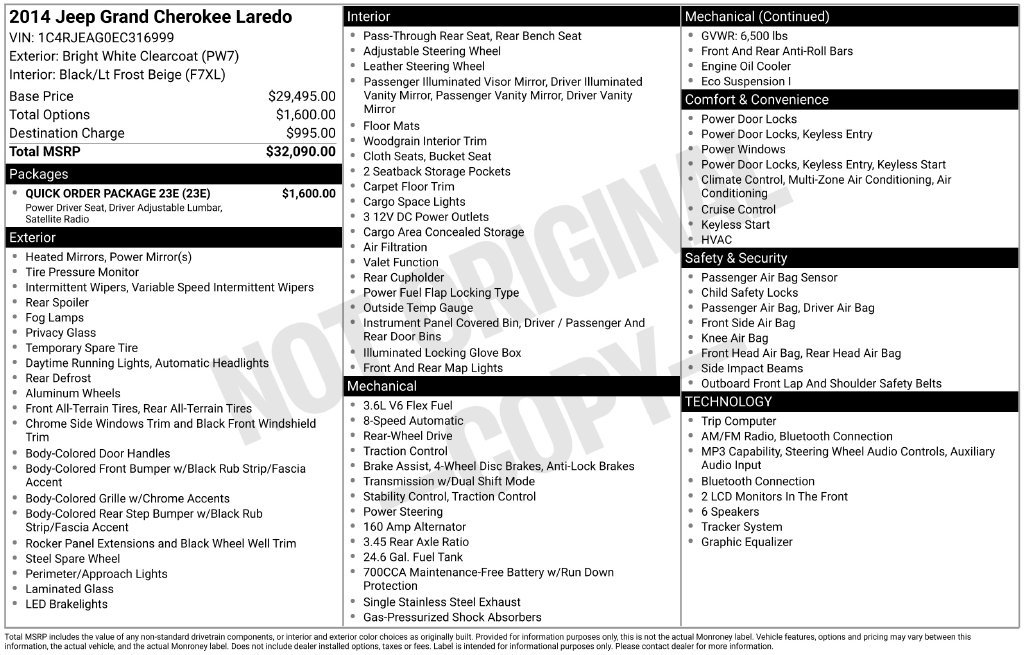 Used 2014 Jeep Grand Cherokee Laredo w/ Quick Order Package 23E RWD image 5