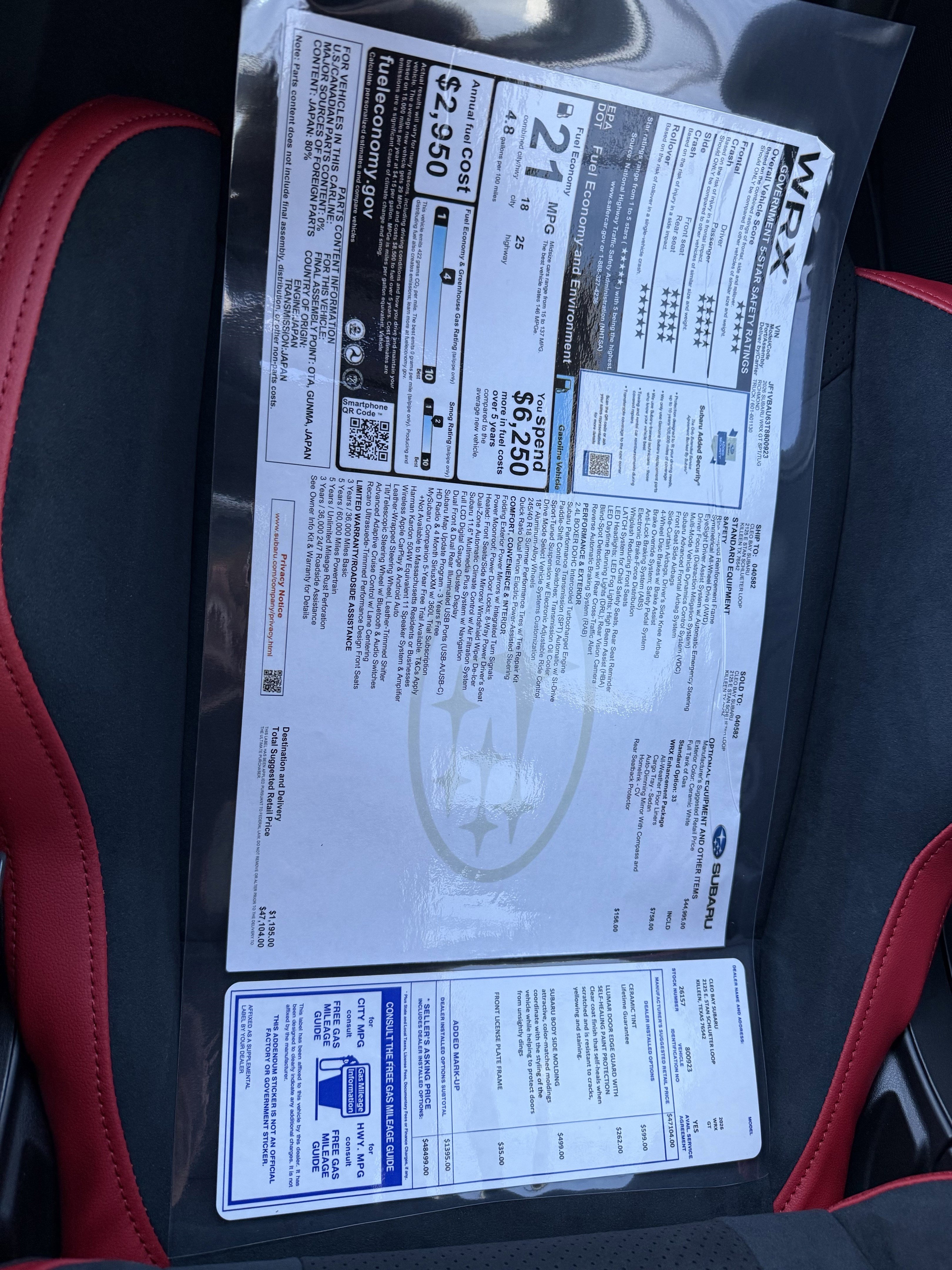 New 2026 Subaru WRX GT image 33