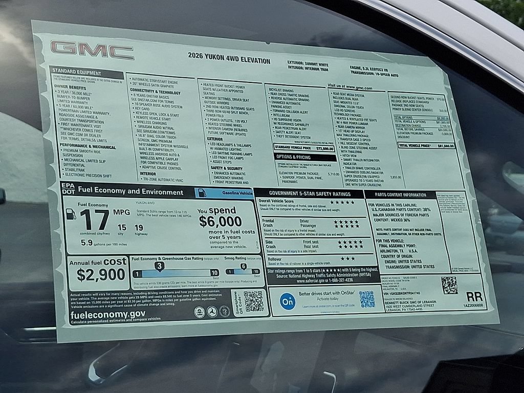 New 2026 GMC Yukon Elevation w/ Elevation Premium Package AWD/4WD image 3
