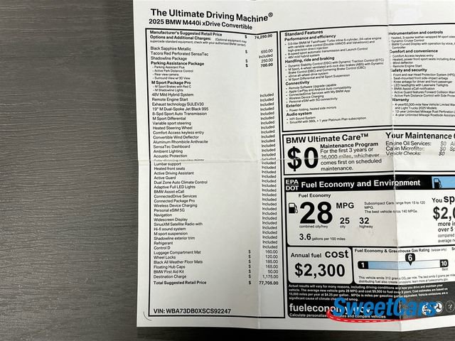 Used 2025 BMW 440i xDrive Convertible w/ Parking Assistance Package image 59