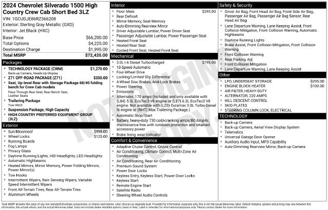 Used 2024 Chevrolet Silverado 1500 High Country w/ Technology Package AWD/4WD image 30