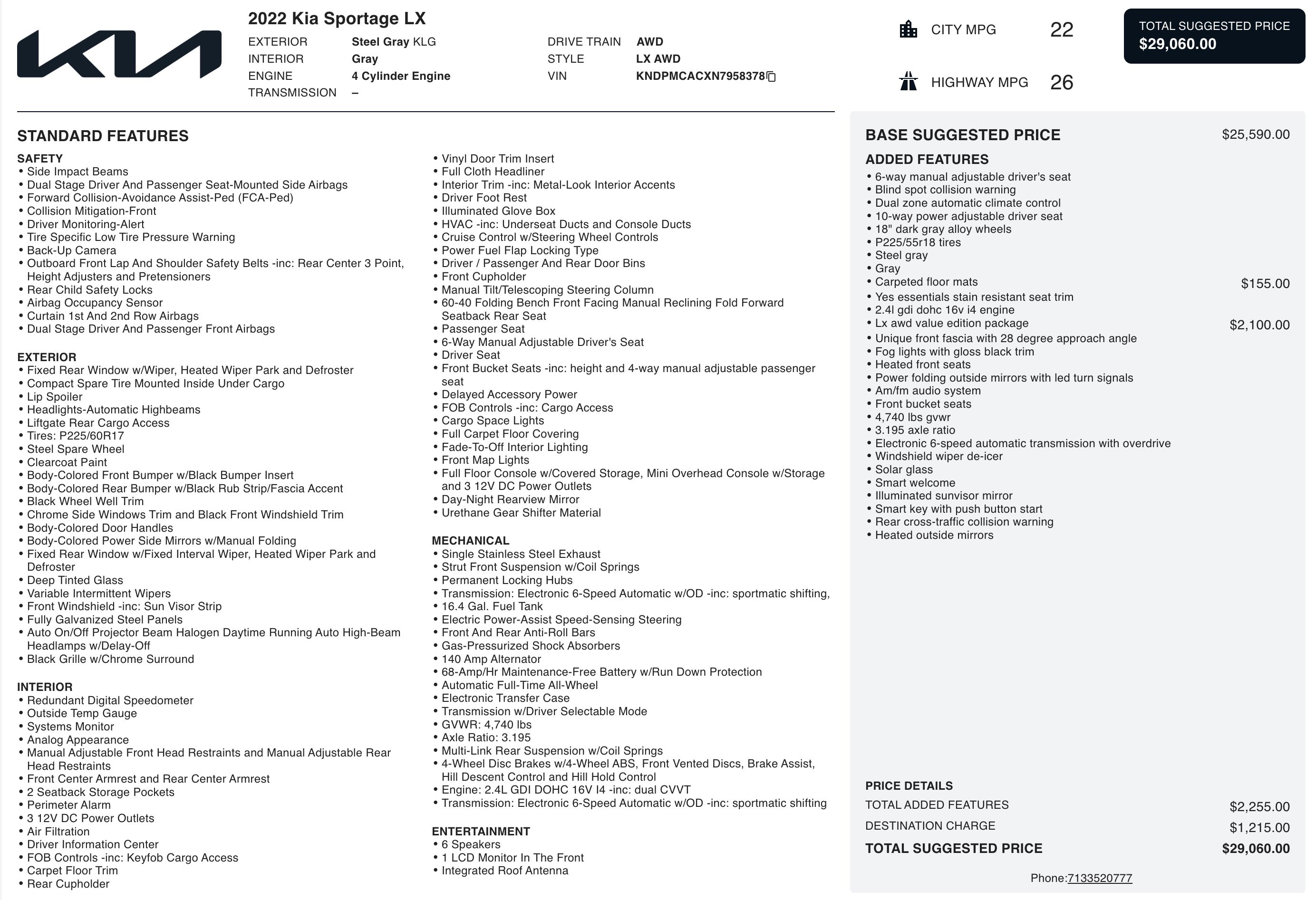 Used 2022 Kia Sportage LX w/ LX AWD Value Edition Package image 3