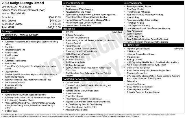 Used 2023 Dodge Durango Citadel AWD/4WD image 33