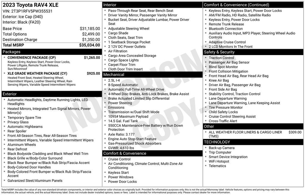 Used 2023 Toyota RAV4 XLE w/ Convenience Package image 28