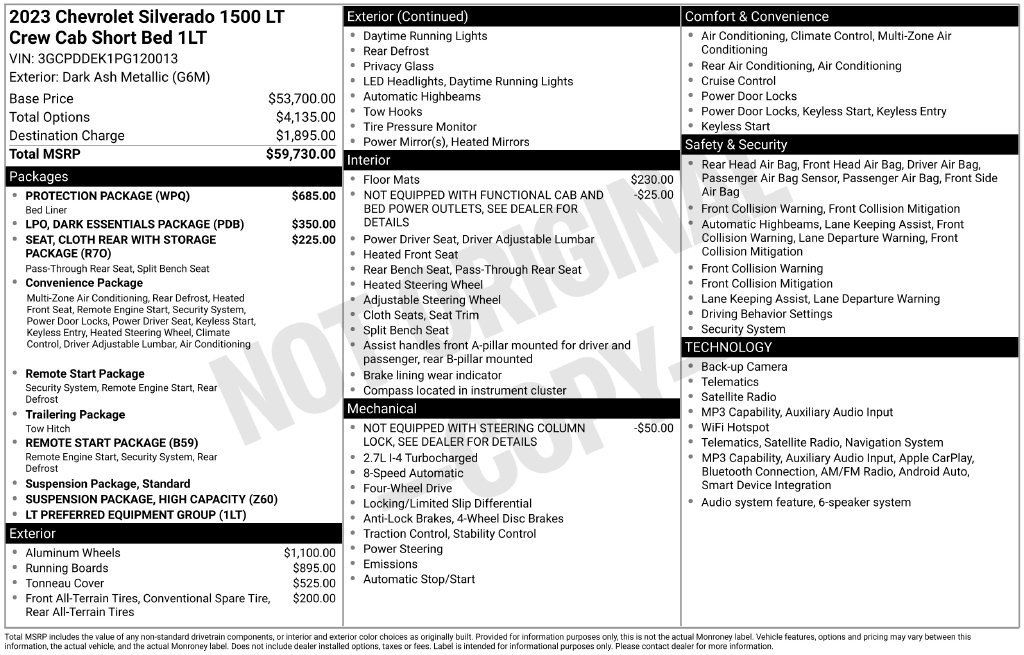 Used 2023 Chevrolet Silverado 1500 LT w/ Protection Package AWD/4WD image 2