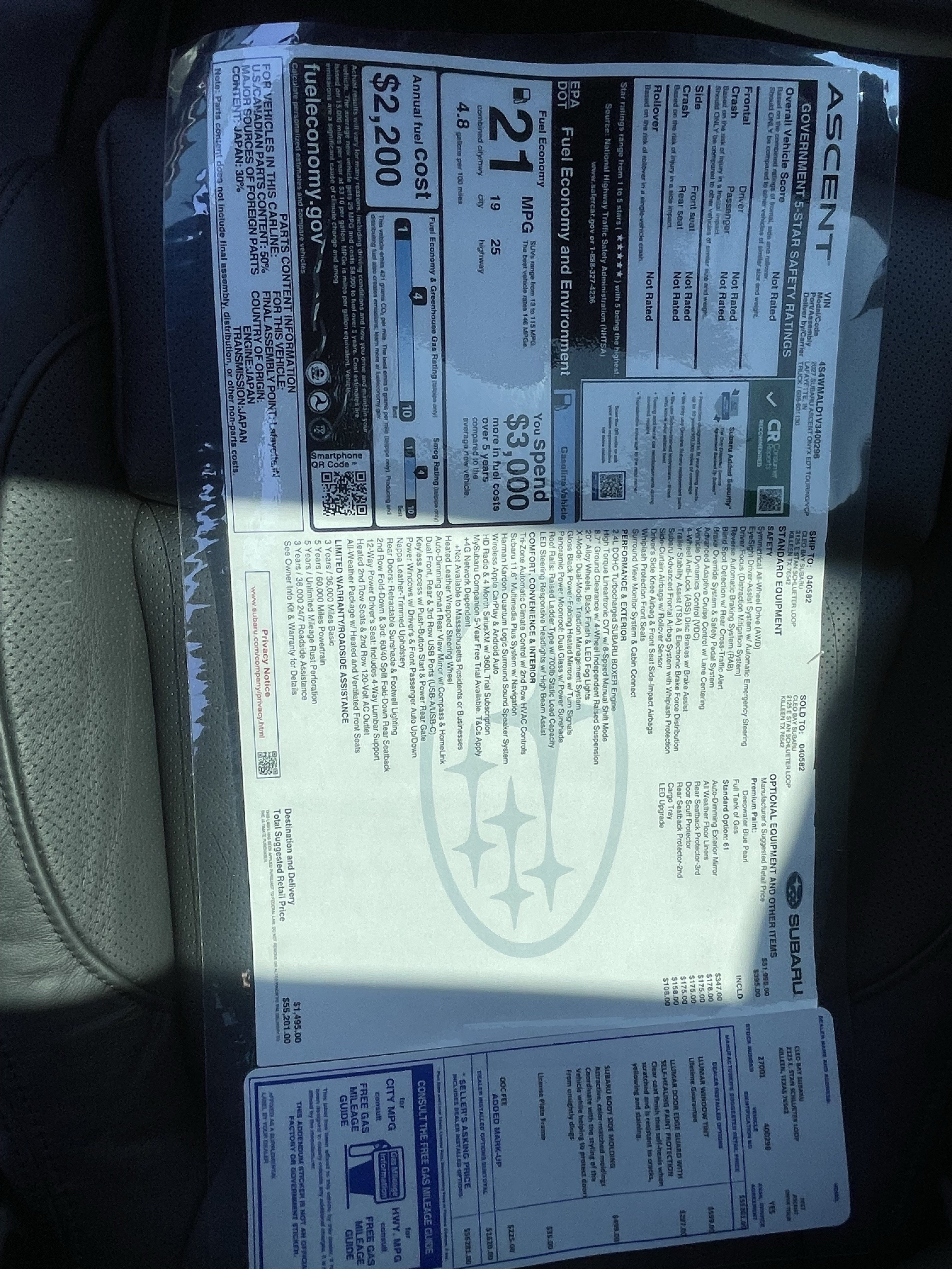 New 2027 Subaru Ascent Onyx Edition AWD/4WD image 34