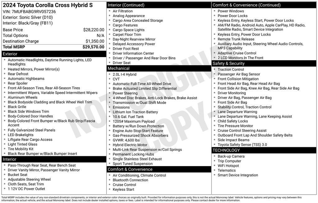 Used 2024 Toyota Corolla Cross S AWD/4WD image 20