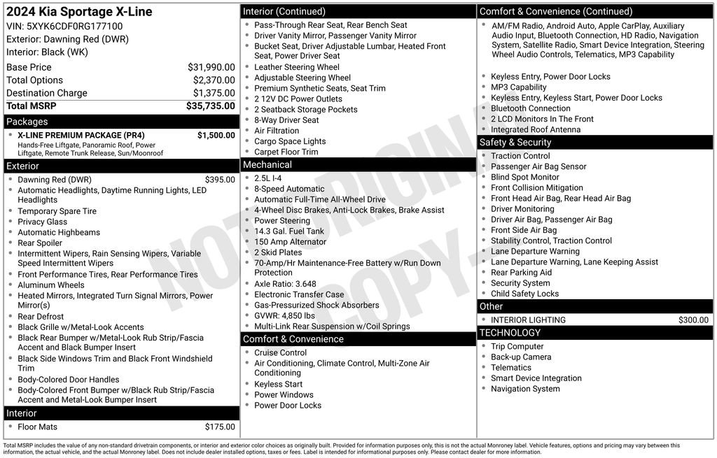 Certified 2024 Kia Sportage X-Line w/ X-Line Premium Package AWD/4WD image 9