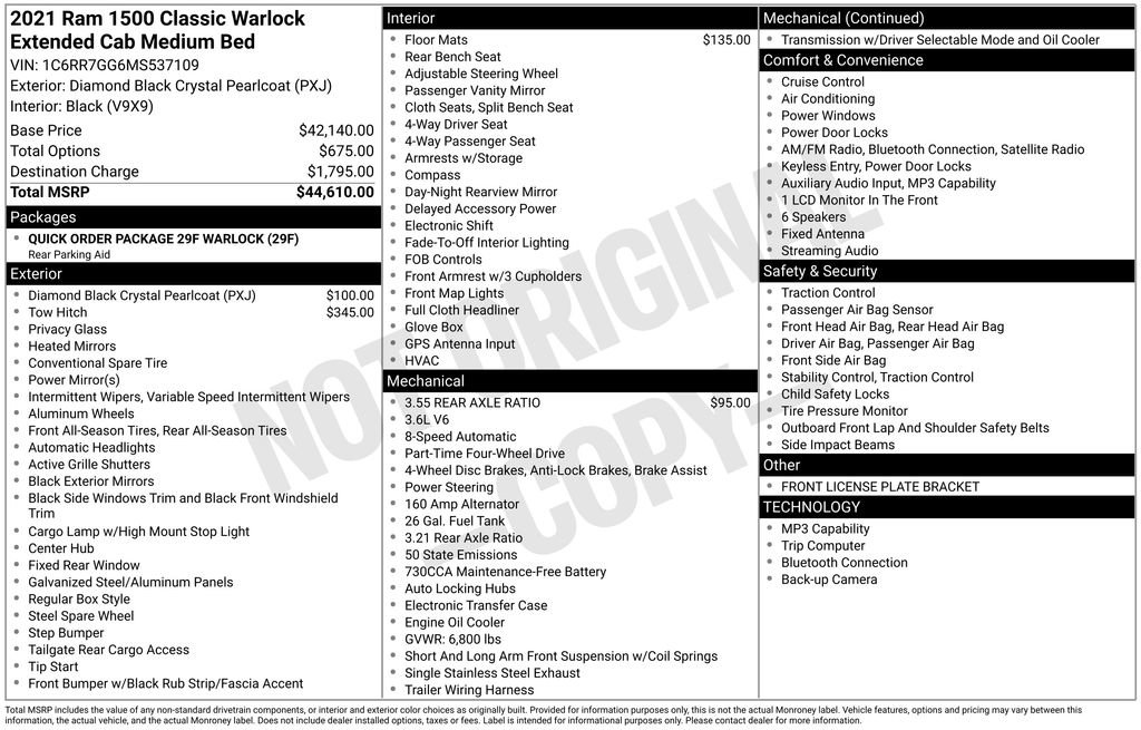 Certified 2021 RAM 1500 Classic Warlock AWD/4WD image 7