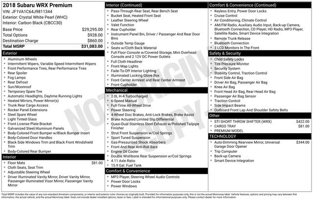 Used 2018 Subaru WRX Premium image 32