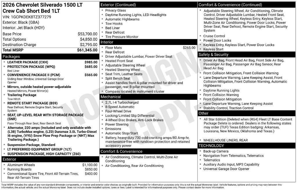 New 2026 Chevrolet Silverado 1500 LT w/ Leather Package AWD/4WD image 29