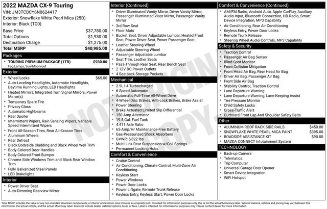 Certified 2022 MAZDA CX-9 Touring w/ Touring Premium Package image 45