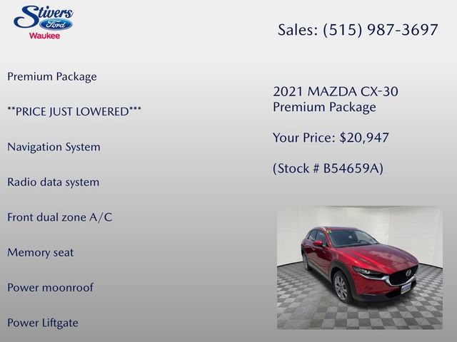 Used 2021 MAZDA CX-30 AWD 2.5 S w/ Premium Package image 8