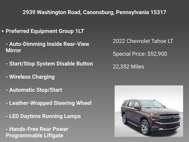 Certified 2022 Chevrolet Tahoe LT AWD/4WD image 10