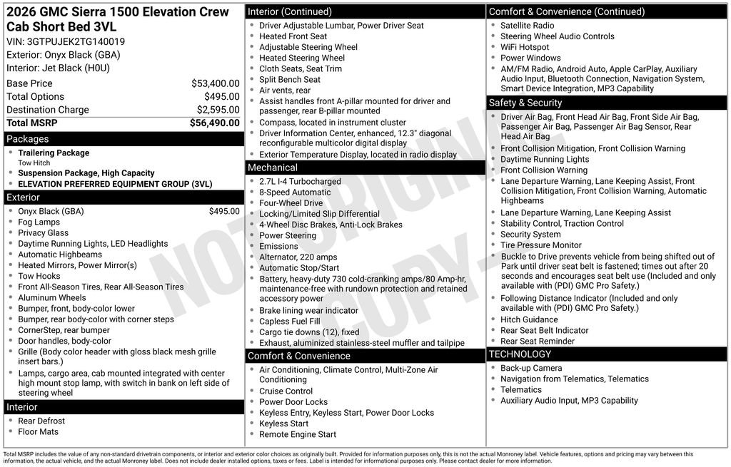 New 2026 GMC Sierra 1500 Elevation image 34