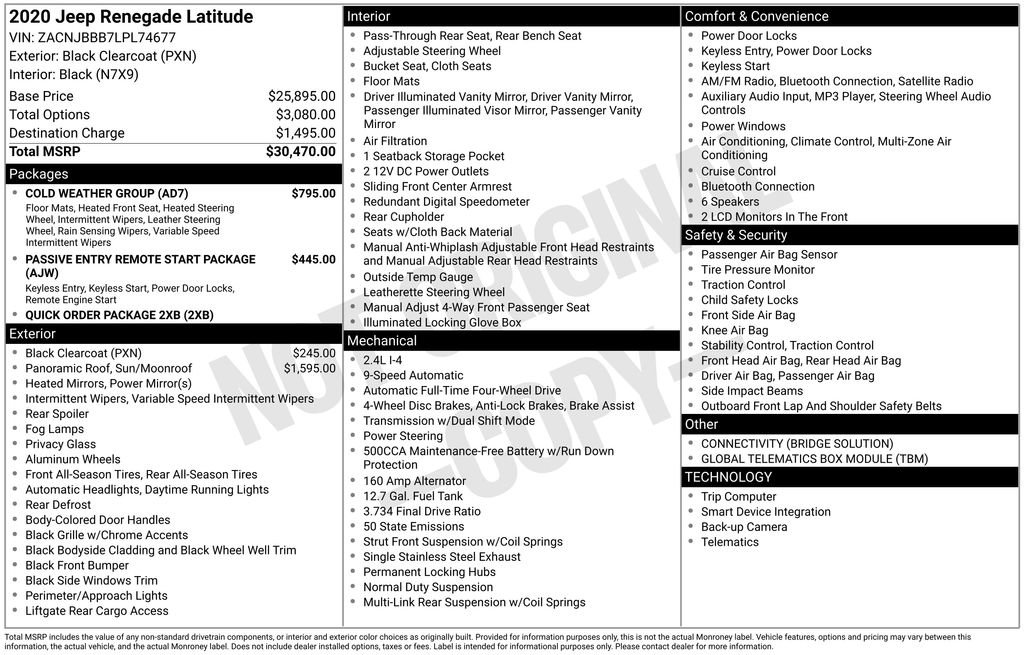 Used 2020 Jeep Renegade Latitude w/ Cold Weather Group image 3