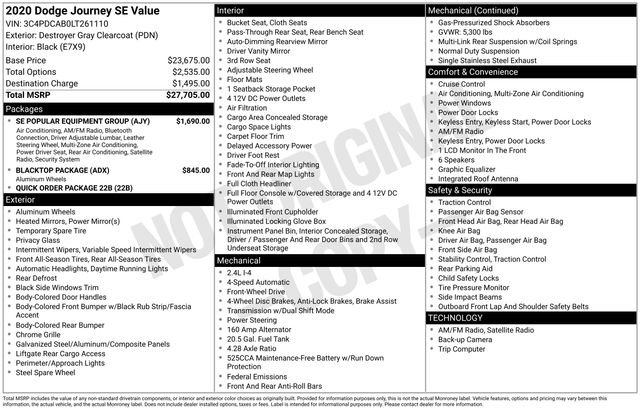 Used 2020 Dodge Journey SE w/ SE Popular Equipment Group FWD image 30