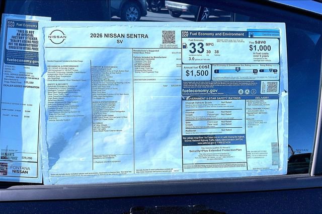 New 2026 Nissan Sentra SV w/ Floor Mat Package image 12