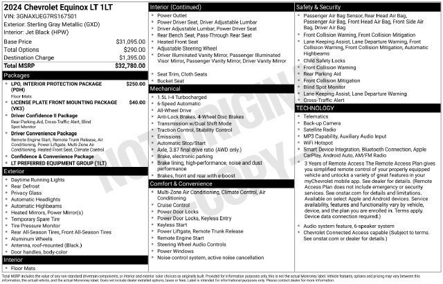 Used 2024 Chevrolet Equinox LT AWD/4WD image 2