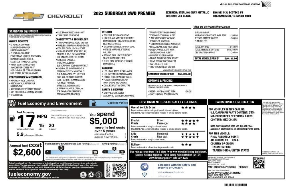 Used 2023 Chevrolet Suburban Premier RWD image 10