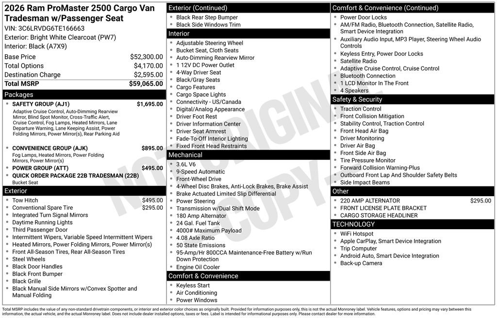 New 2026 RAM ProMaster 2500 w/ Safety Group image 34