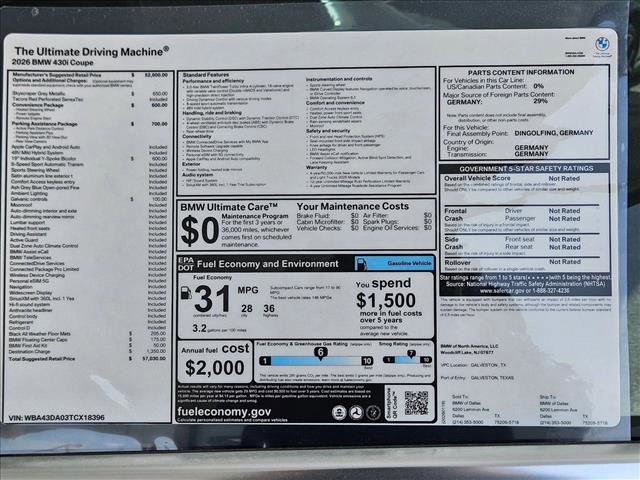 Used 2026 BMW 430i Coupe w/ Parking Assistance Package image 17