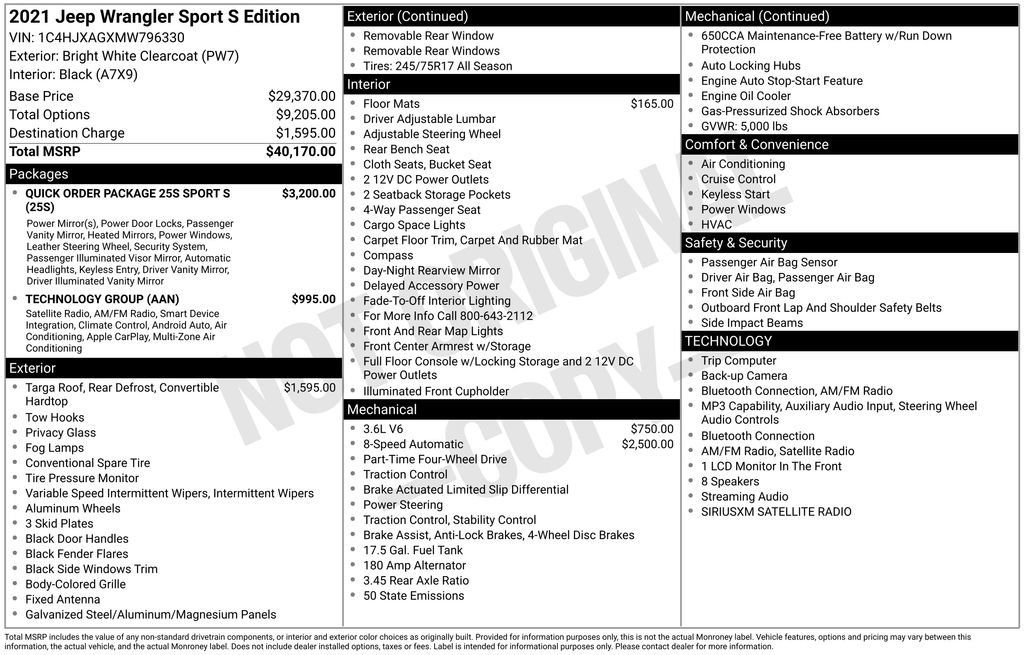 Used 2021 Jeep Wrangler Sport S image 30