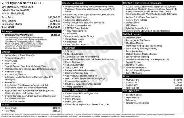 Used 2021 Hyundai Santa Fe SEL w/ Convenience Package image 9