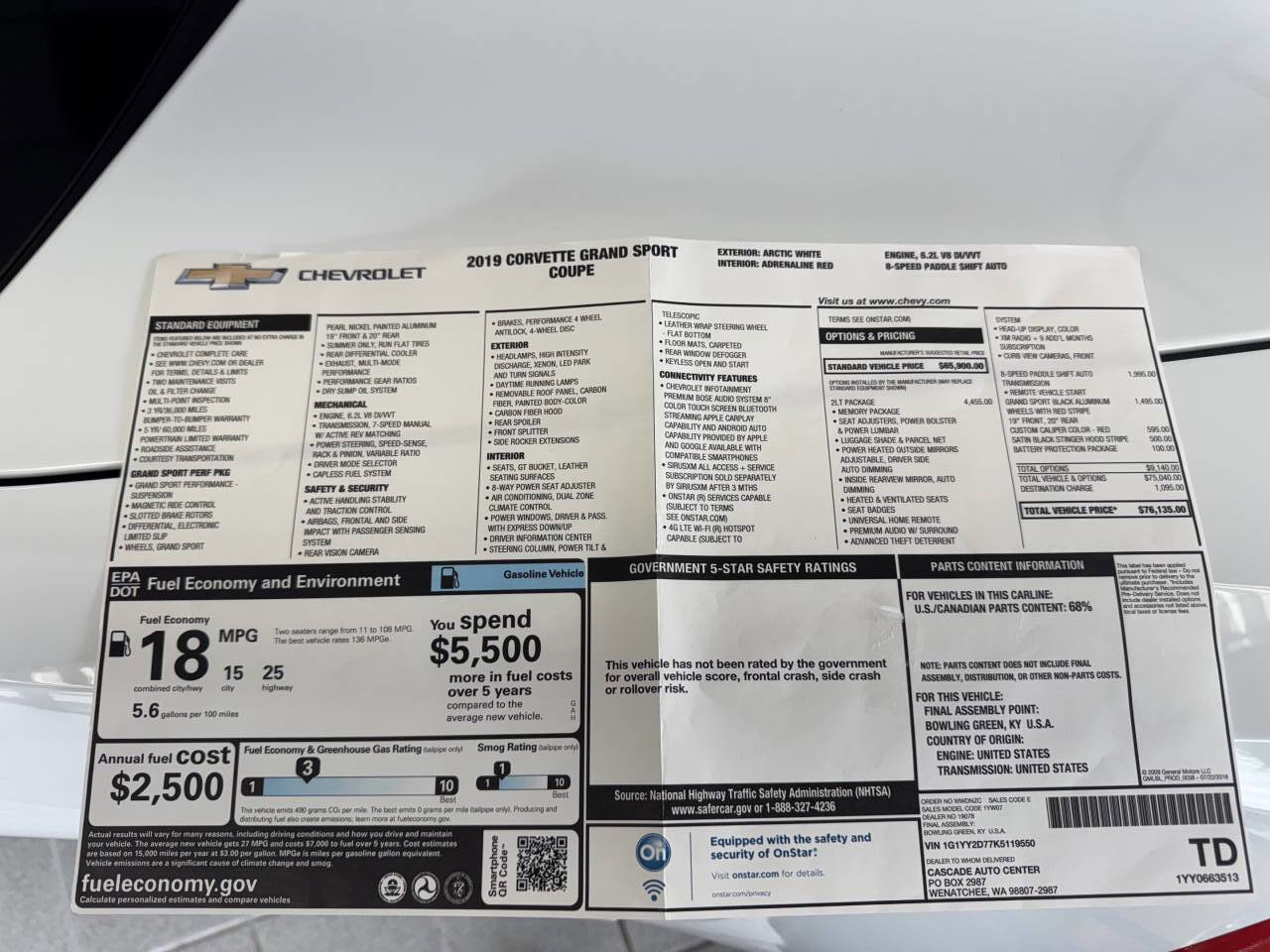 Used 2019 Chevrolet Corvette Grand Sport image 18