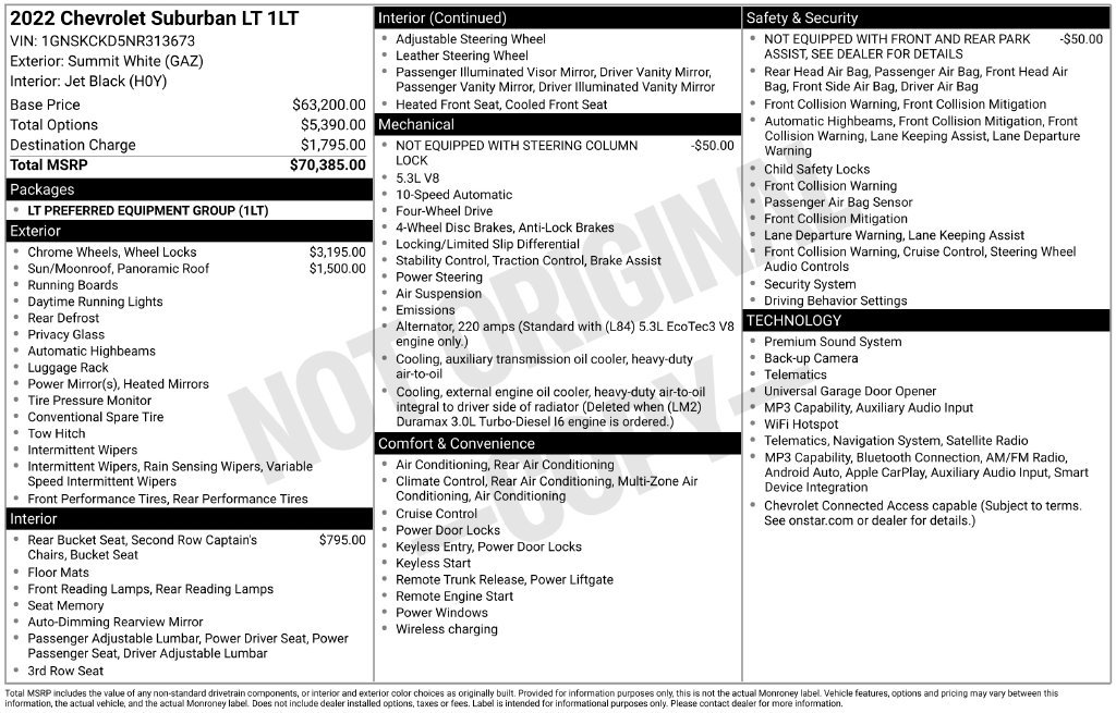 Used 2022 Chevrolet Suburban LT AWD/4WD image 3