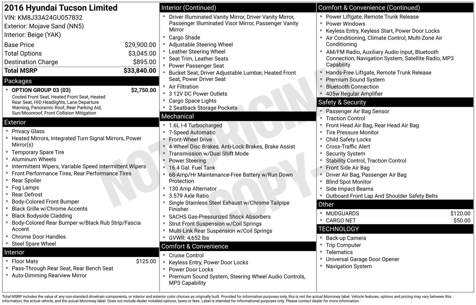 Used 2016 Hyundai Tucson Limited w/ Option Group 03 image 10