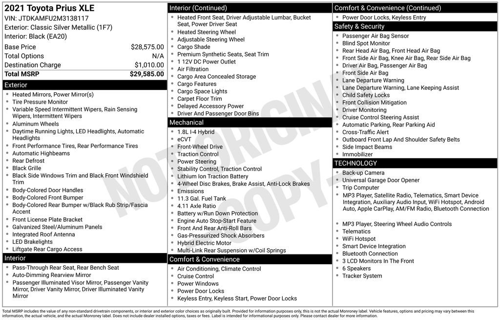 Certified 2021 Toyota Prius XLE FWD image 7