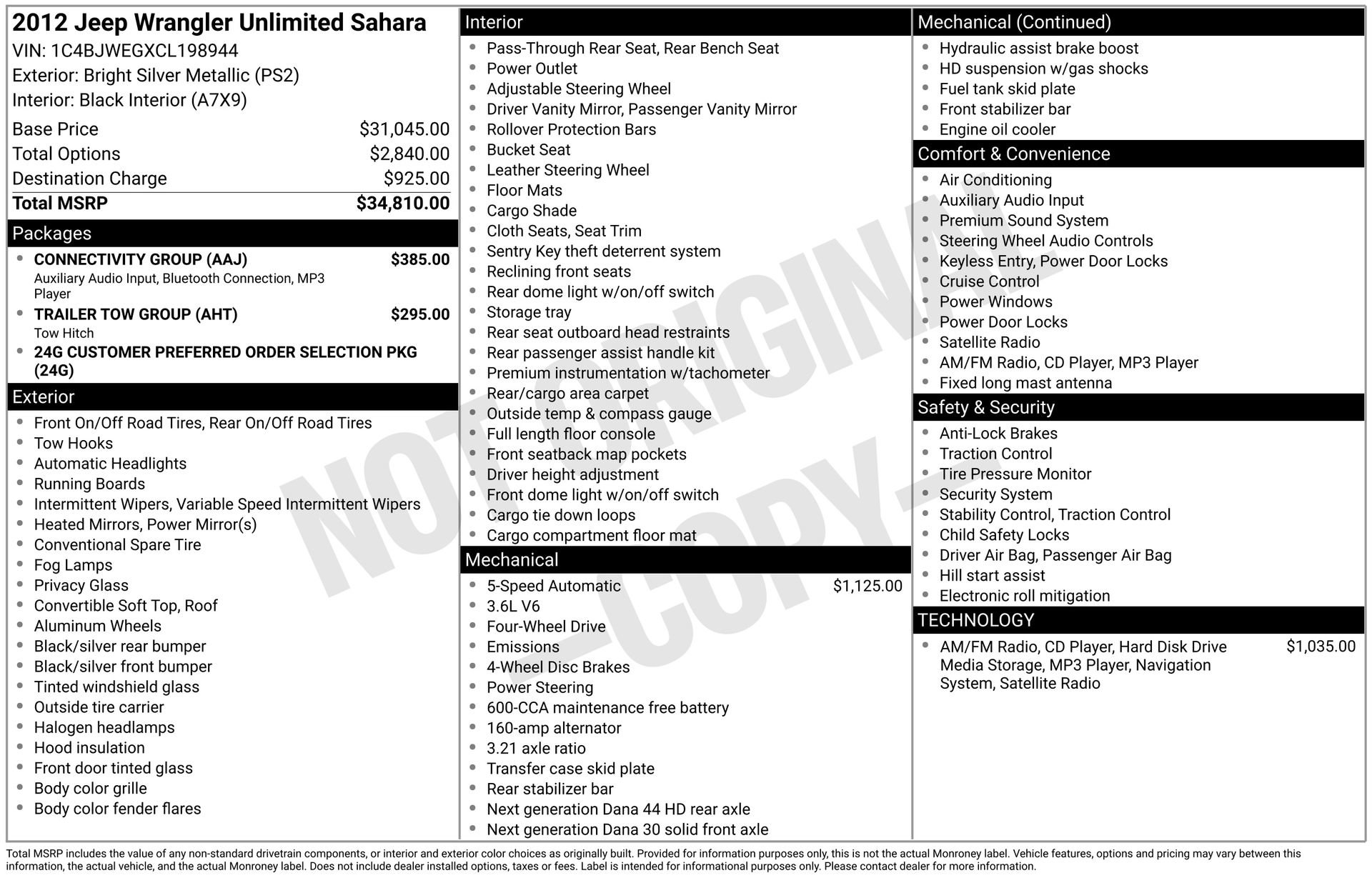 Used 2012 Jeep Wrangler Unlimited Sahara w/ Connectivity Group image 29