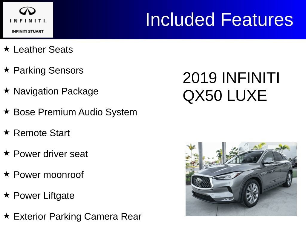 Used 2019 INFINITI QX50 Luxe w/ Navigation Package image 3