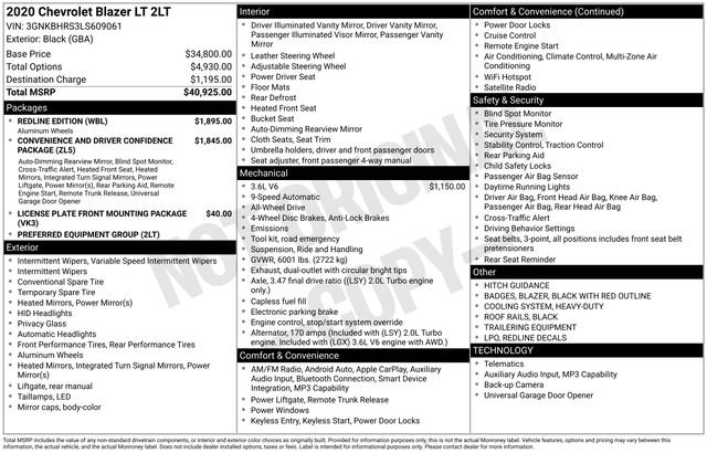 Used 2020 Chevrolet Blazer LT w/ Redline Edition image 3