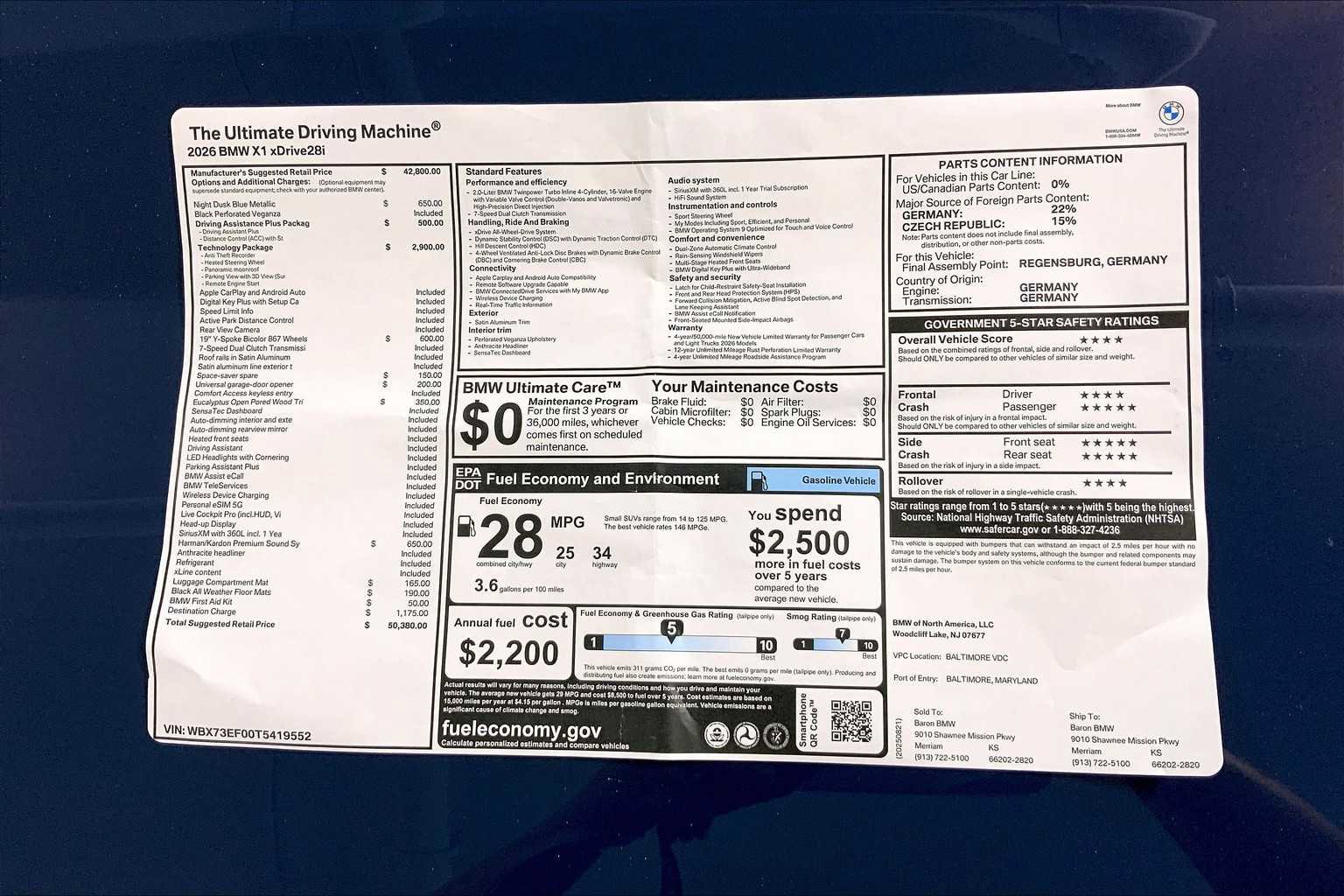 New 2026 BMW X1 xDrive28i w/ Technology Package image 22