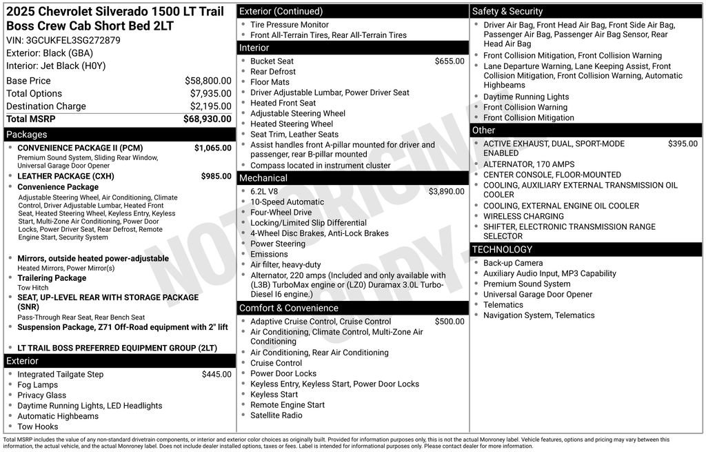 Used 2025 Chevrolet Silverado 1500 LT Trail Boss w/ Convenience Package II image 6