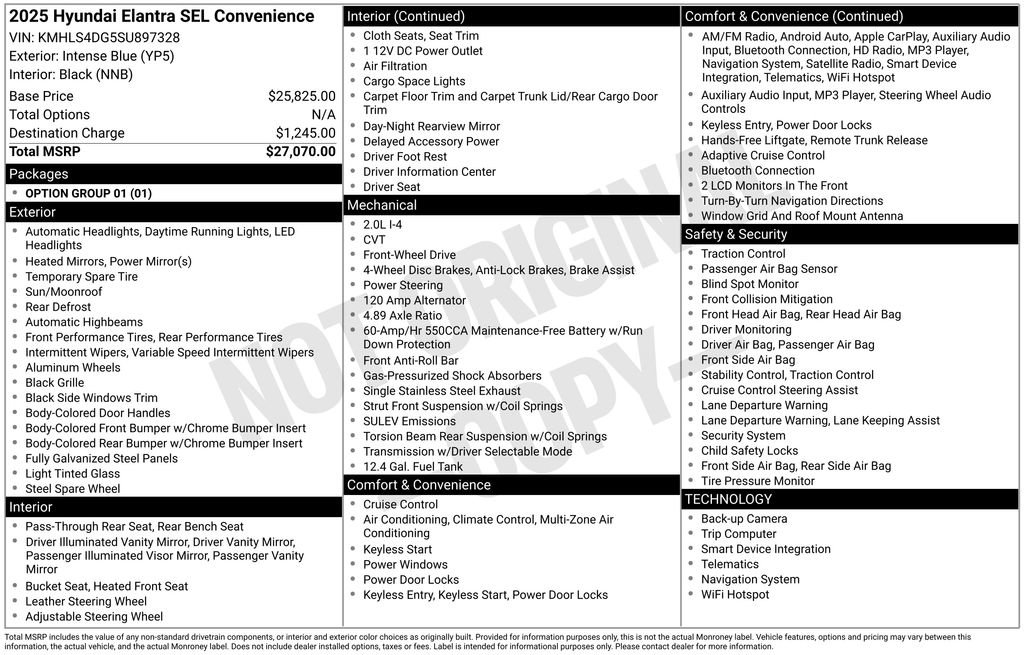 Certified 2025 Hyundai Elantra SEL FWD image 46