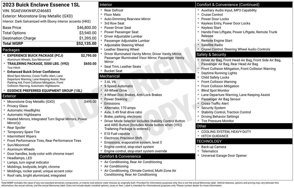 Certified 2023 Buick Enclave Essence w/ Experience Buick Package AWD/4WD image 46