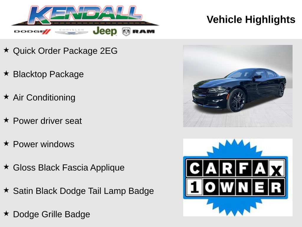 Used 2021 Dodge Charger SXT w/ Blacktop Package RWD image 3