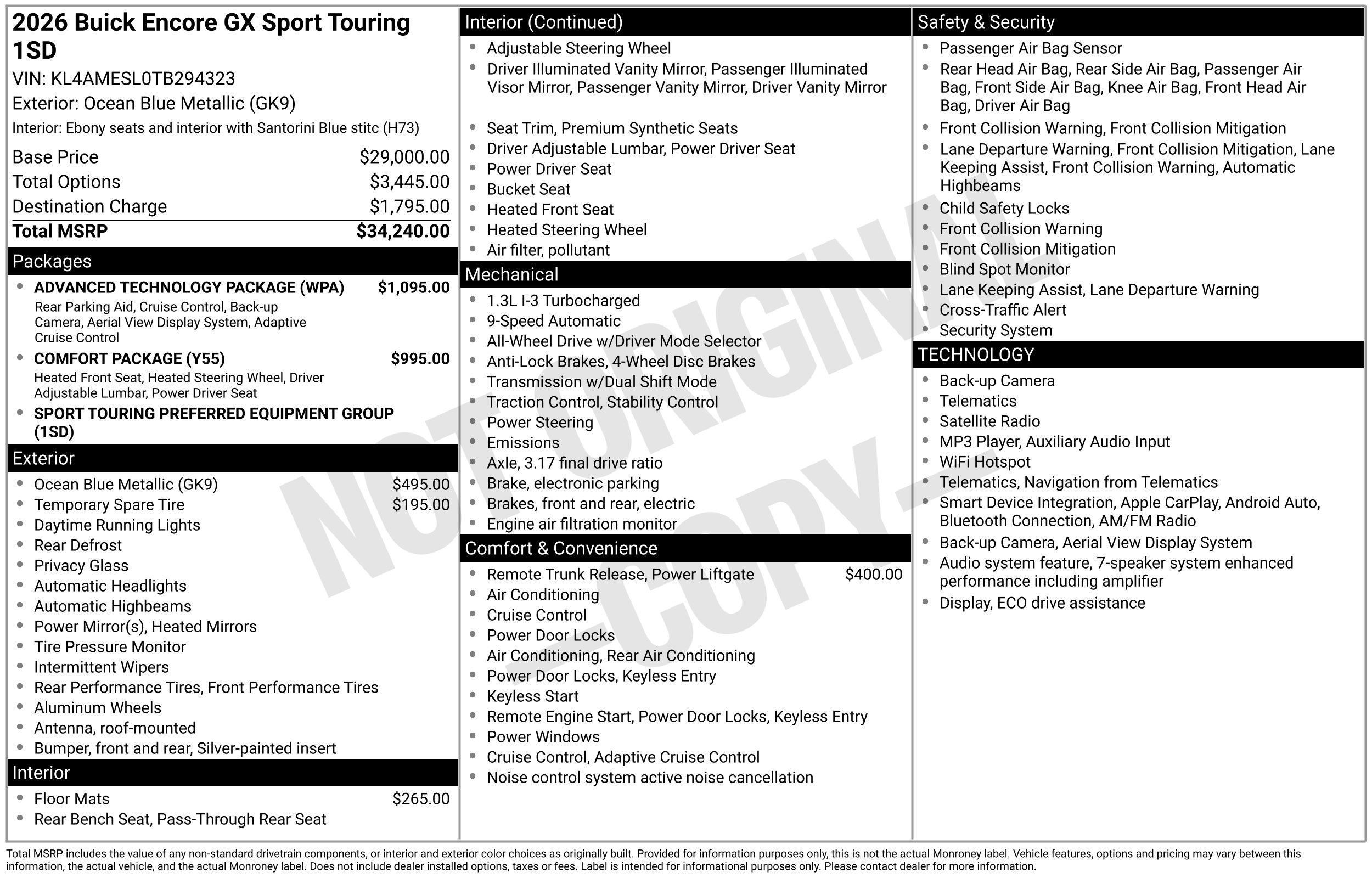 New 2026 Buick Encore GX Sport Touring w/ Advanced Technology Package AWD/4WD image 40